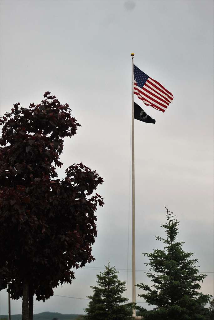 american flag on the garrison flagpole